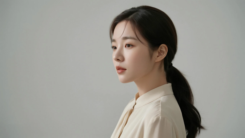 AI柔和暖调光影模特气质简约高级女生,高清壁纸