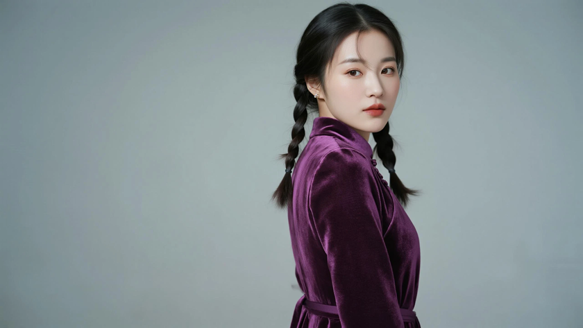 AI复古柔光模特气质轻奢柔媚女生,高清壁纸