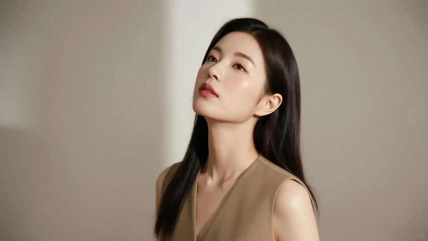 AI中性柔和光影模特气质商务简约女生,高清壁纸