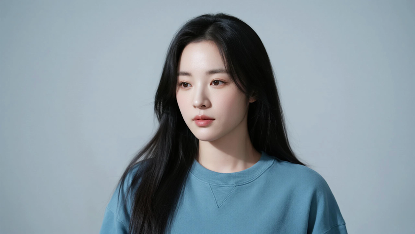 AI冷调柔光清新治愈柔软卫衣舒适质感女生,高清壁纸
