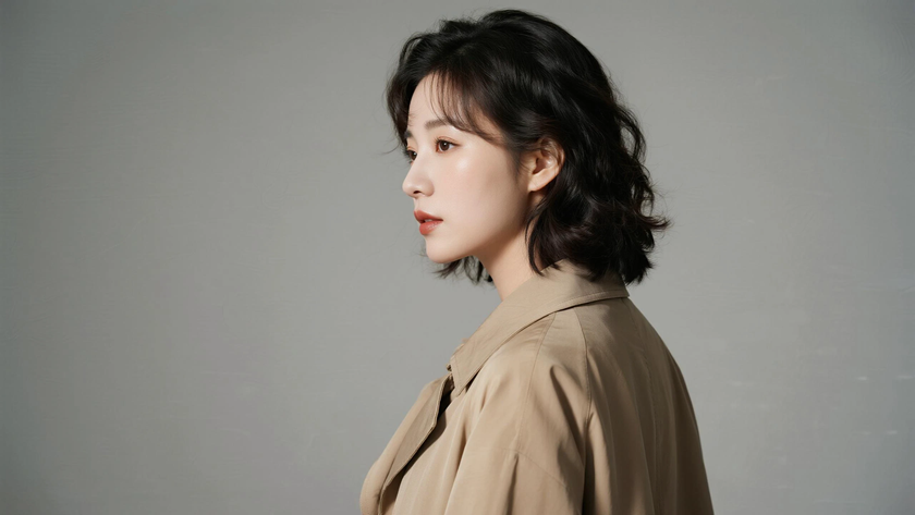 AI秋日暖柔光国风古风长款风衣垂坠宽松轻薄质感女生,高清壁纸
