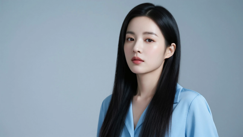 AI极简纯色轻熟温柔白领女生无水印电脑壁纸