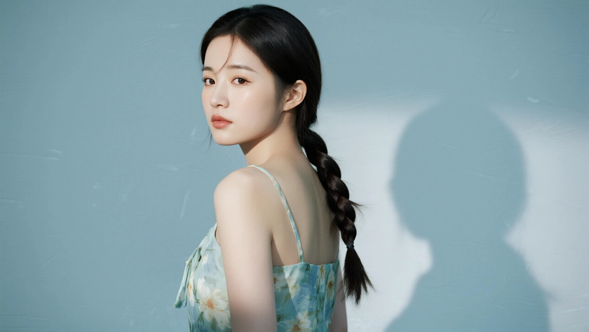 AI浅色系柔光模特气质轻盈雪纺质感女生,高清壁纸