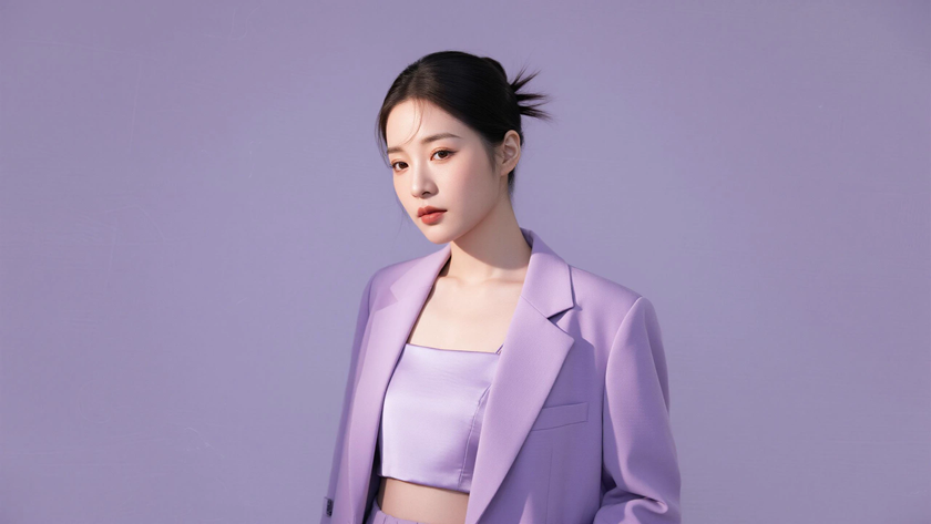 AI浅调柔和光影模特气质甜美简约质感女生,高清壁纸