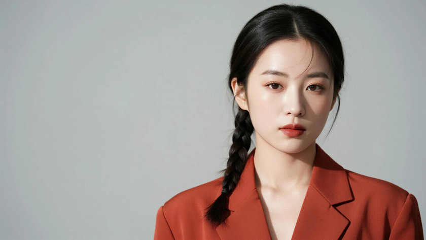 AI自然柔光模特气质休闲随性工装质感女生,高清壁纸