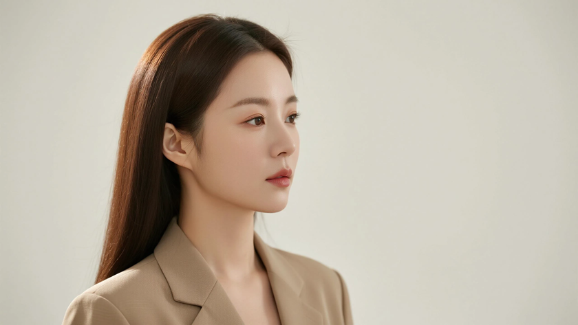AI暖调秋日光影模特气质长款垂坠温柔女生,高清壁纸