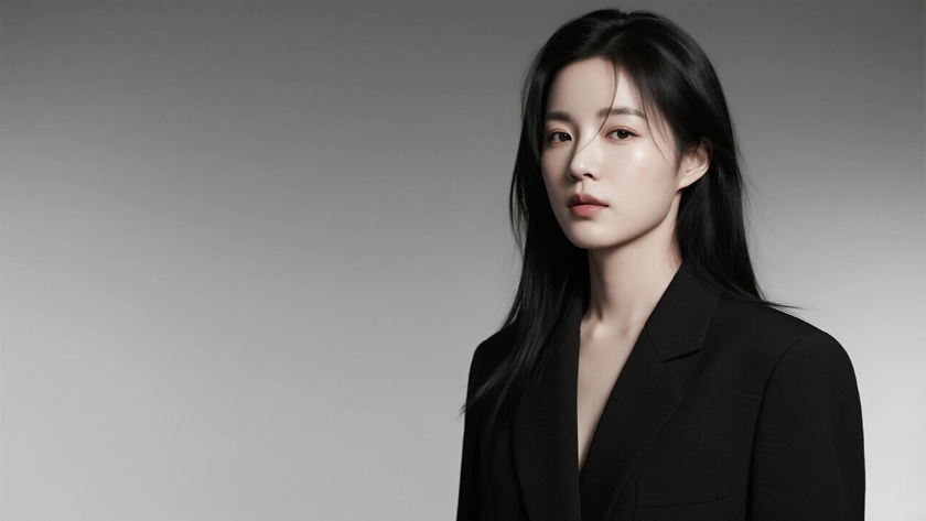 AI中性低饱和光影模特气质极简高级质感女生,高清壁纸