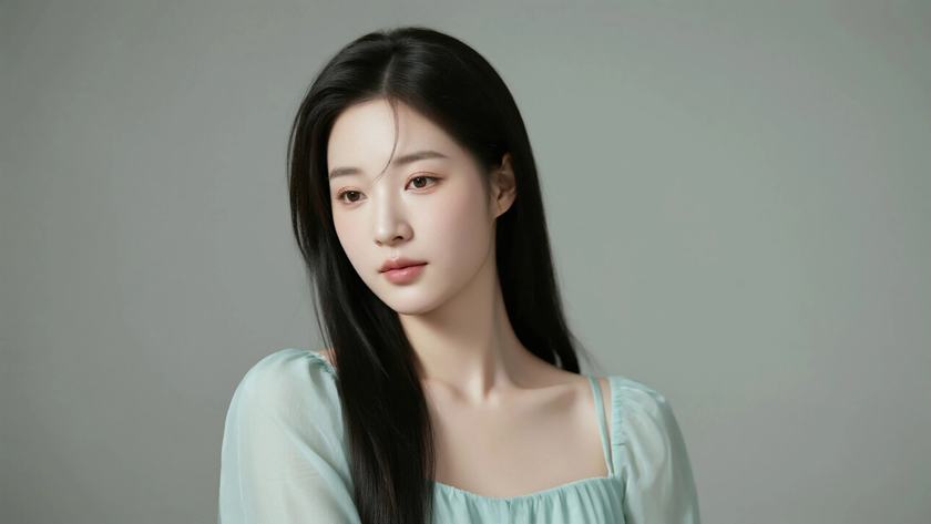 AI薄荷绿清爽清甜女生无水印电脑壁纸