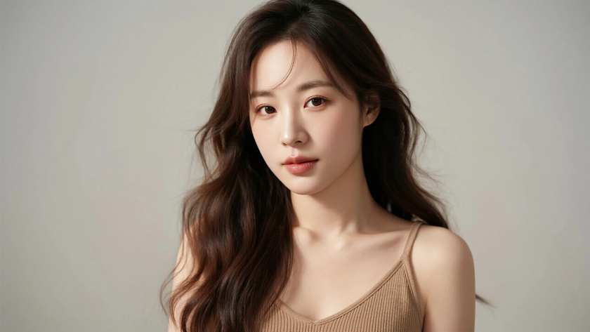 AI燕麦棕慵懒文艺女生无水印电脑壁纸
