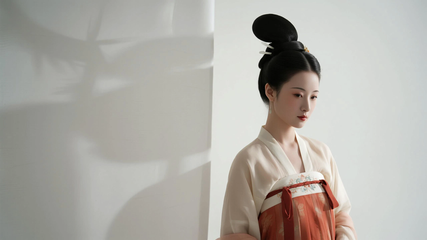 AI古典柔光国风古风汉代褙子质感女生，高清壁纸