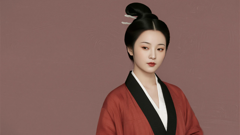 AI古典柔光国风古风秦朝深衣质感女生，高清壁纸