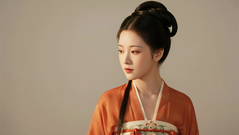 AI古典柔光国风古风汉代旋袄质感女生,高清壁纸