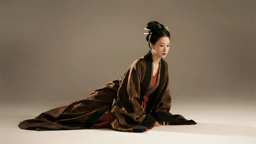 AI古典柔光国风古风秦朝斗篷质感女生，高清壁纸