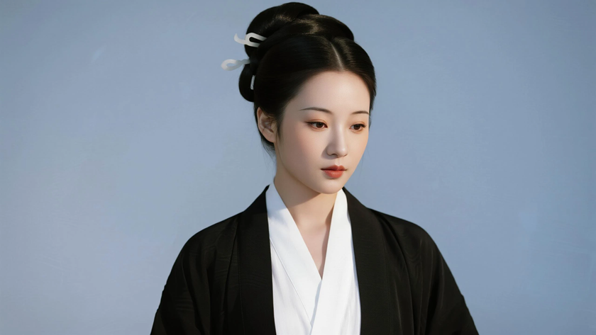 AI柔和柔光国风古风夏朝罗裙质感古典女生，高清壁纸