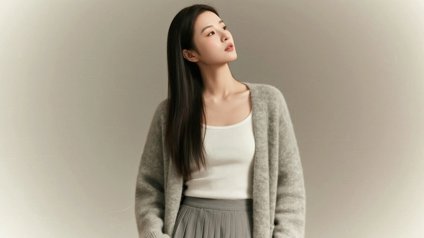 AI温柔松弛模特气质女生无水印电脑壁纸