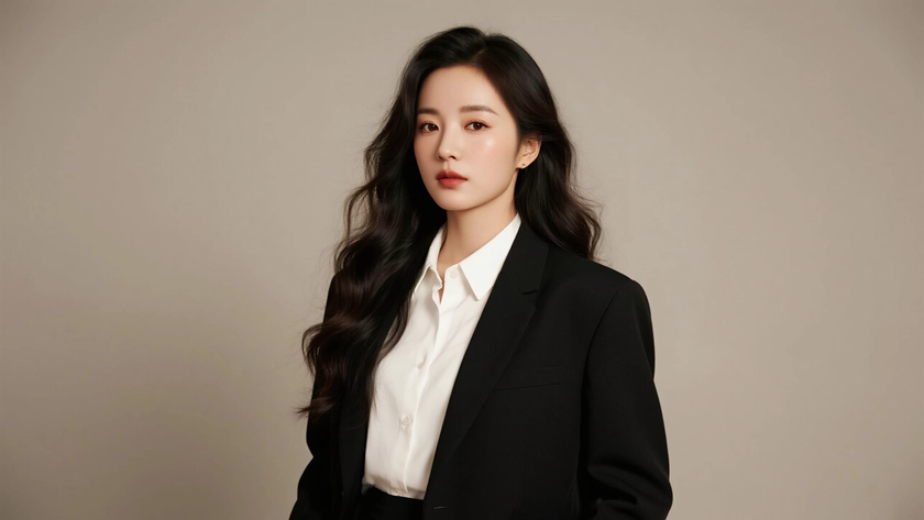 AI利落干练模特气质女生无水印电脑壁纸