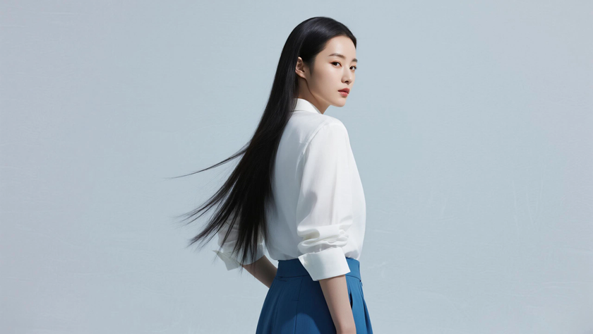 AI清爽舒展模特气质女生无水印电脑壁纸