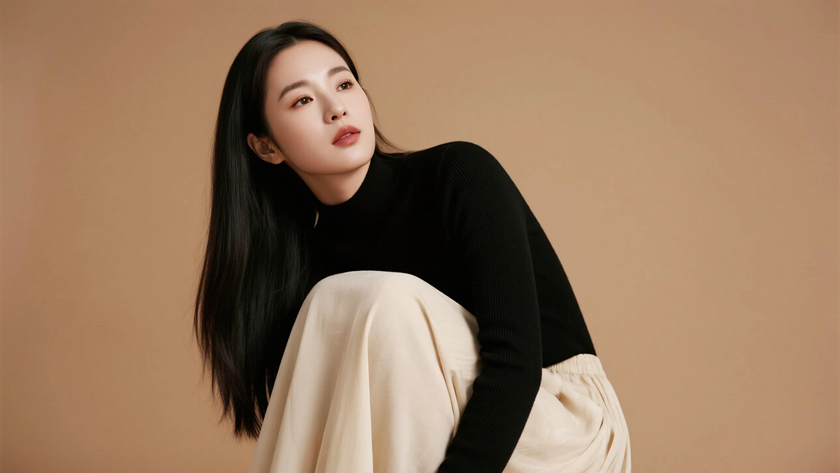 AI优雅模特气质女生无水印电脑壁纸