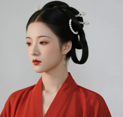 AI国风古风电脑桌面壁纸 | 朱红唐裙明艳温婉女生8K超高清无水印套图