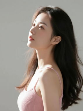 AI清新治愈电脑桌面壁纸 | 樱粉穿搭甜美温婉女生8K超高清无水印套图