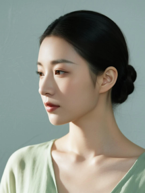 AI清新治愈电脑桌面壁纸 | 豆绿穿搭自然清新女生8K超高清无水印套图