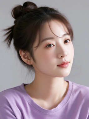 AI清新治愈电脑桌面壁纸 | 香芋穿搭软萌清新女生8K超高清无水印套图