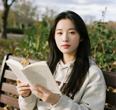 清新治愈高清图集 | 女生公园长椅静谧套图