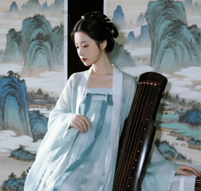 国风古风高清图集 | 女生水墨山水清雅套图