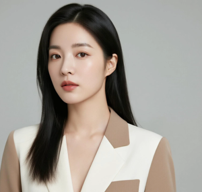 AI都市白领电脑桌面壁纸 | 奶白拼咖长款西装简约大气女生8K超高清无水印套图