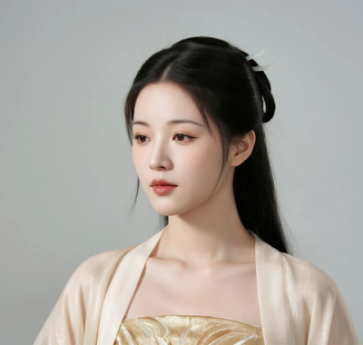 AI国风古风电脑桌面壁纸 | 浅金纱裙华丽柔美女生8K超高清无水印套图