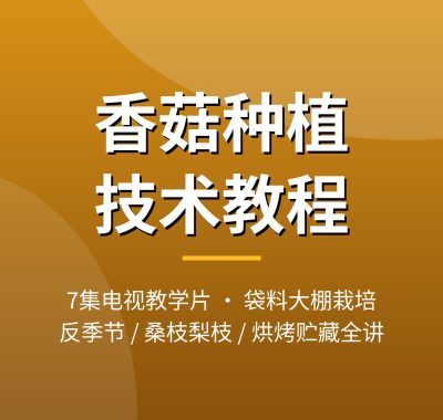 香菇种植技术视频教程7集 大棚袋料反季节栽培夸克网盘下载