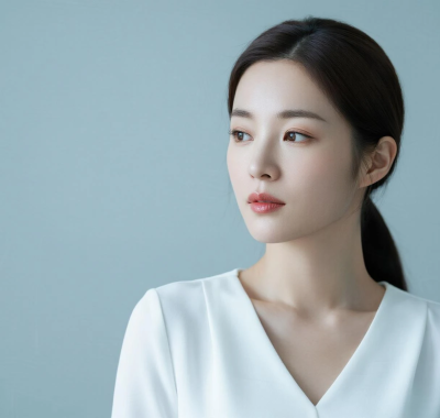 AI女神精品套图 | 白V领通勤衫简约清爽高清套图