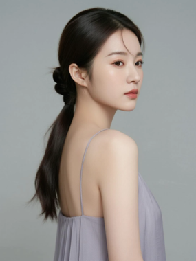AI清新治愈电脑桌面壁纸 | 淡芋灰纯色吊带长裙安静治愈女生8K无水印套图