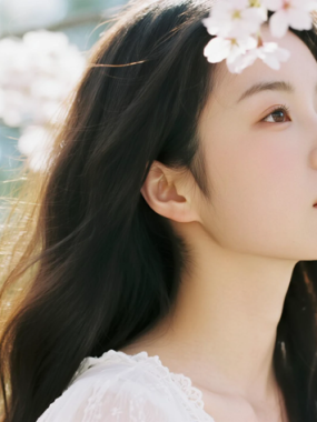 AI清新治愈电脑壁纸 | 花境温柔少女浪漫清新8K超高清无水印套图