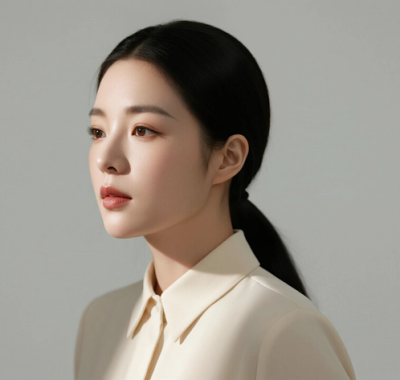 AI模特气质电脑桌面壁纸 | 浅杏翻领长裙雅致高级女生8K超高清无水印套图
