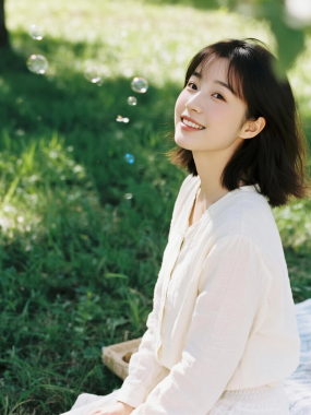 清新治愈高清图集 | 女生草地柔光治愈套图