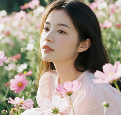 清新治愈高清图集 | 女生浅粉花卉唯美套图