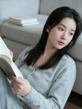 清新治愈高清图集 | 女生浅灰简约高级套图
