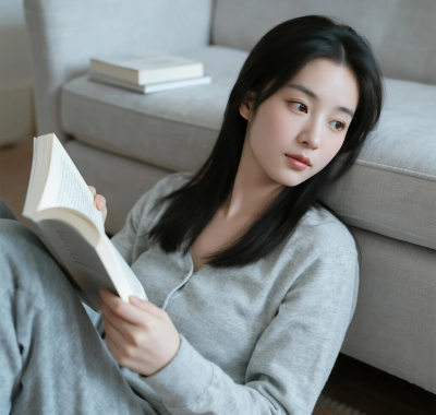 清新治愈高清图集 | 女生浅灰简约高级套图