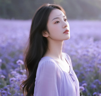 清新治愈高清图集 | 女生浅紫唯美温柔套图