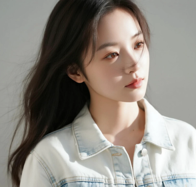 AI清新治愈电脑桌面壁纸 | 奶白牛仔外套元气少女女生8K超高清无水印套图