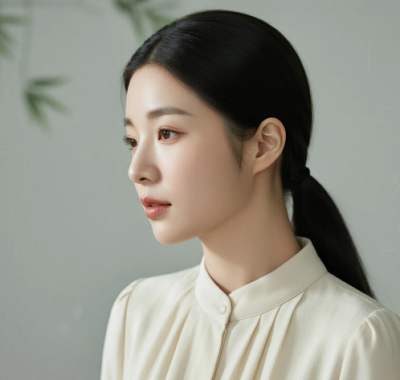 AI清新治愈电脑桌面壁纸 | 浅杏翻领长裙雅致柔和女生8K超高清无水印套图