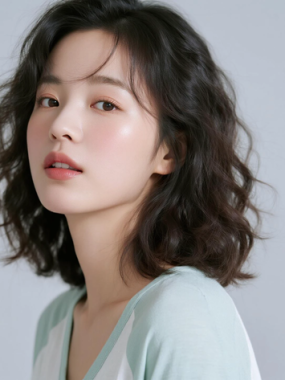 AI清新治愈电脑桌面壁纸 | 拼色衬衫清爽恬静女生8K超高清无水印套图