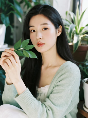 清新治愈高清图集 | 女生绿植光影舒适套图