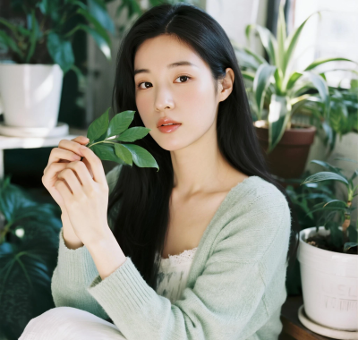 清新治愈高清图集 | 女生绿植光影舒适套图