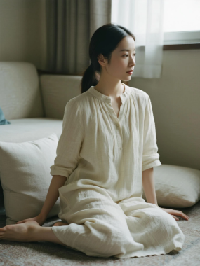 清新治愈高清图集 | 女生棉麻简约柔和套图