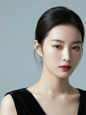 AI模特气质电脑桌面壁纸 | 黑色连衣裙魅惑大气女生8K超高清无水印图集